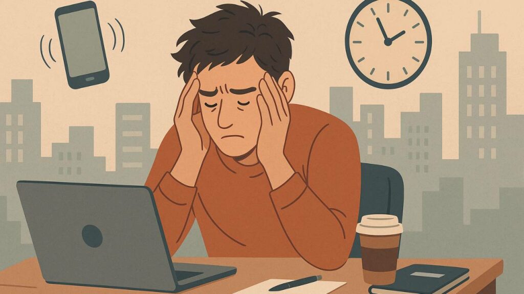 Manifestação de sintomas da ansiedade.